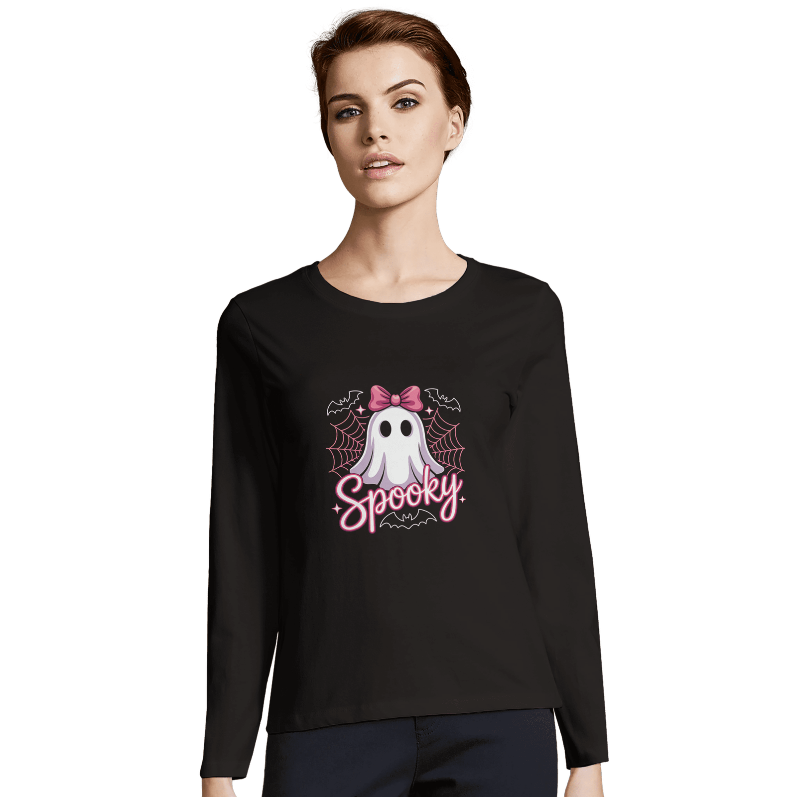 Camiseta de manga larga entallada para mujer de algodón - Imagen 8