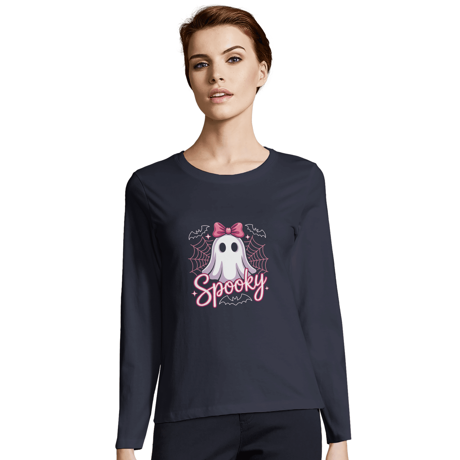 Camiseta de manga larga entallada para mujer de algodón - Imagen 6