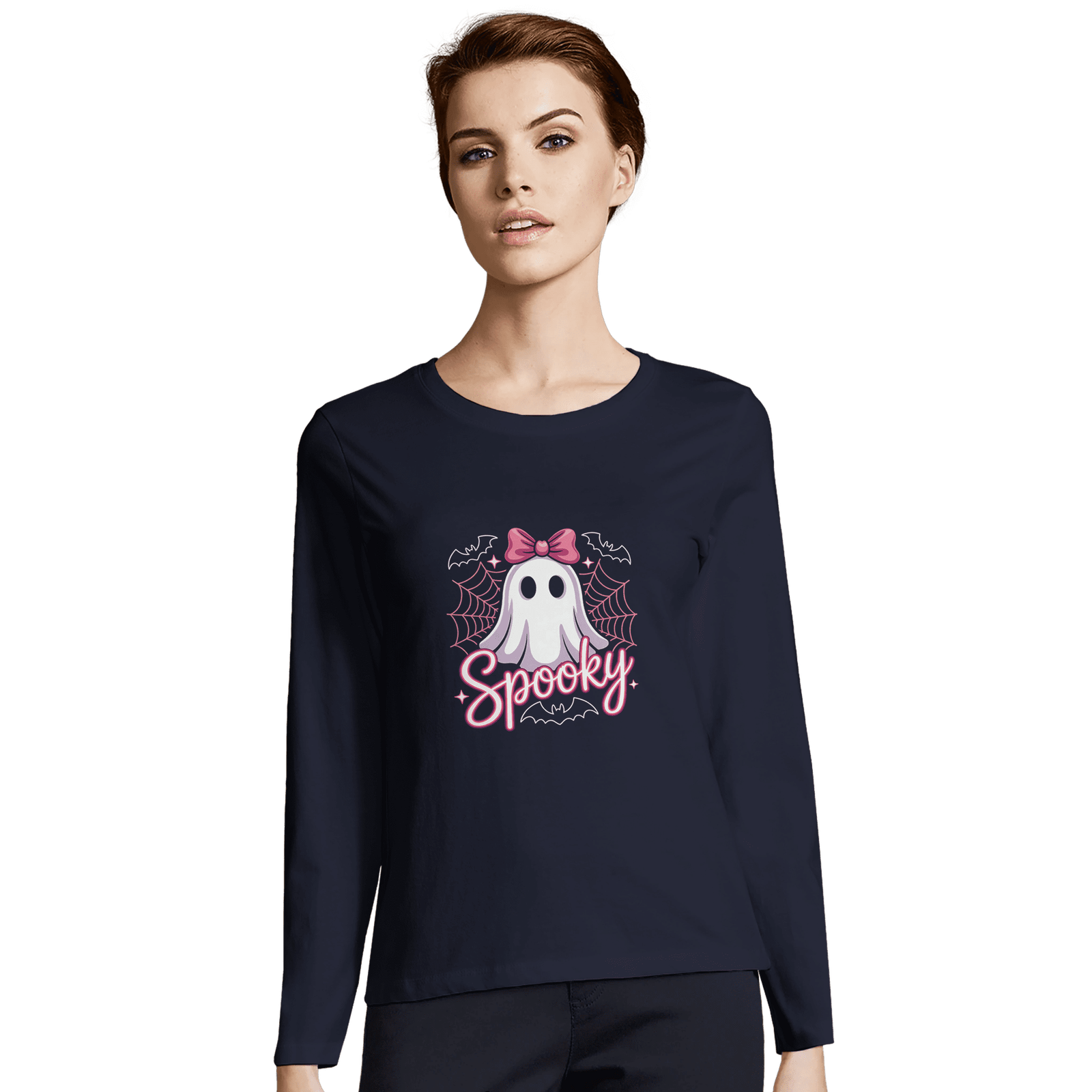 Camiseta de manga larga entallada para mujer de algodón - Imagen 10