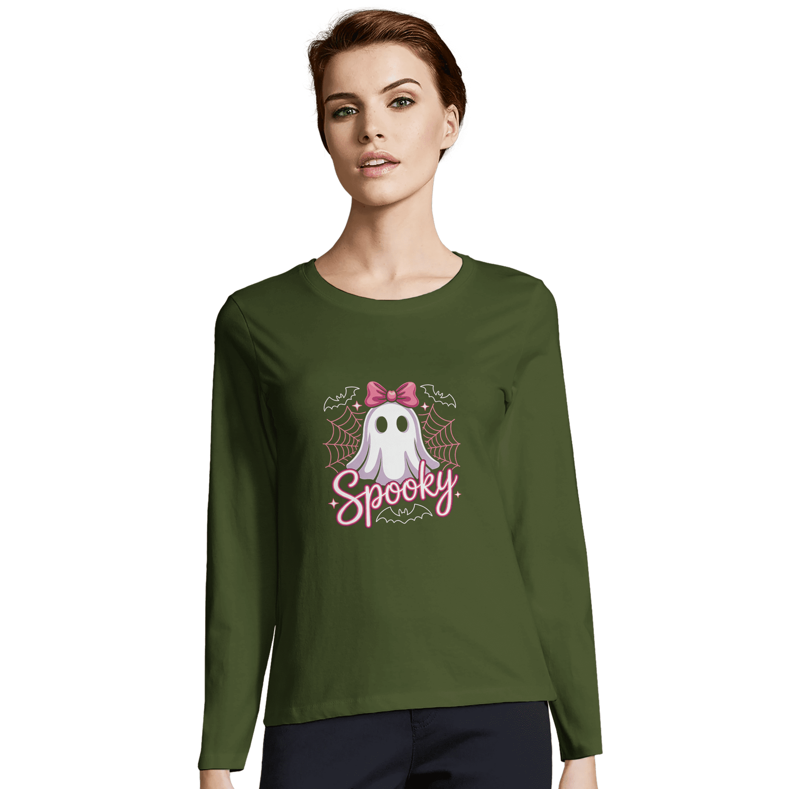 Camiseta de manga larga entallada para mujer de algodón - Imagen 11