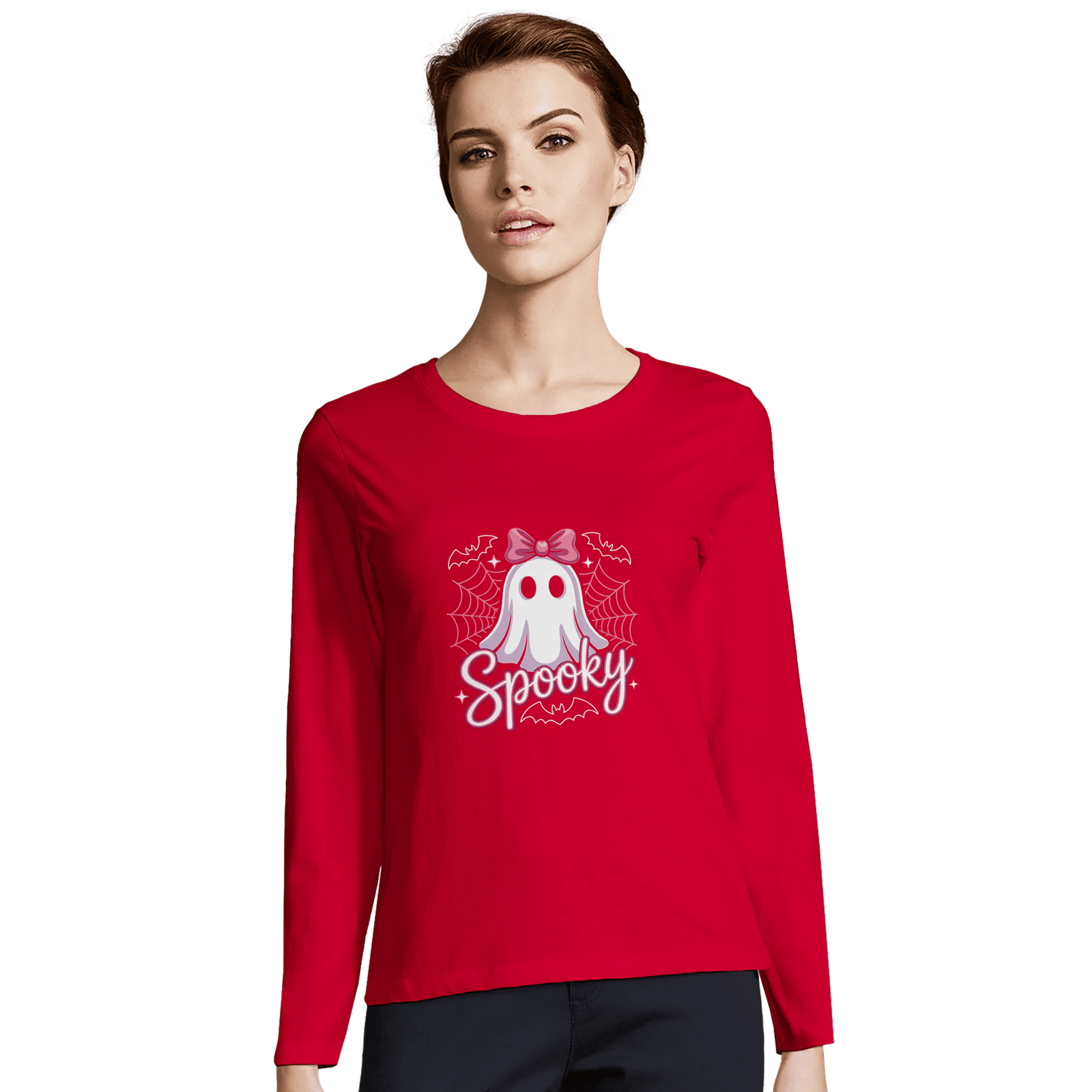 Camiseta de manga larga entallada para mujer de algodón - Imagen 7