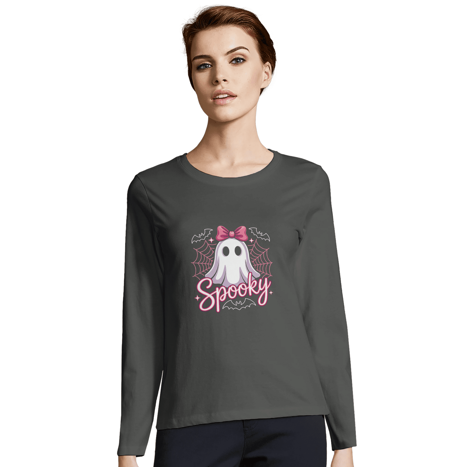 Camiseta de manga larga entallada para mujer de algodón - Imagen 4