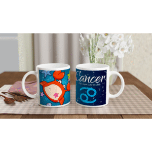 Taza cerámica 325 ml “Cáncer” | Apta microondas y lavavajillas