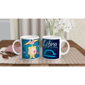 Taza cerámica 325 ml “Libra” | Apta microondas y lavavajillas