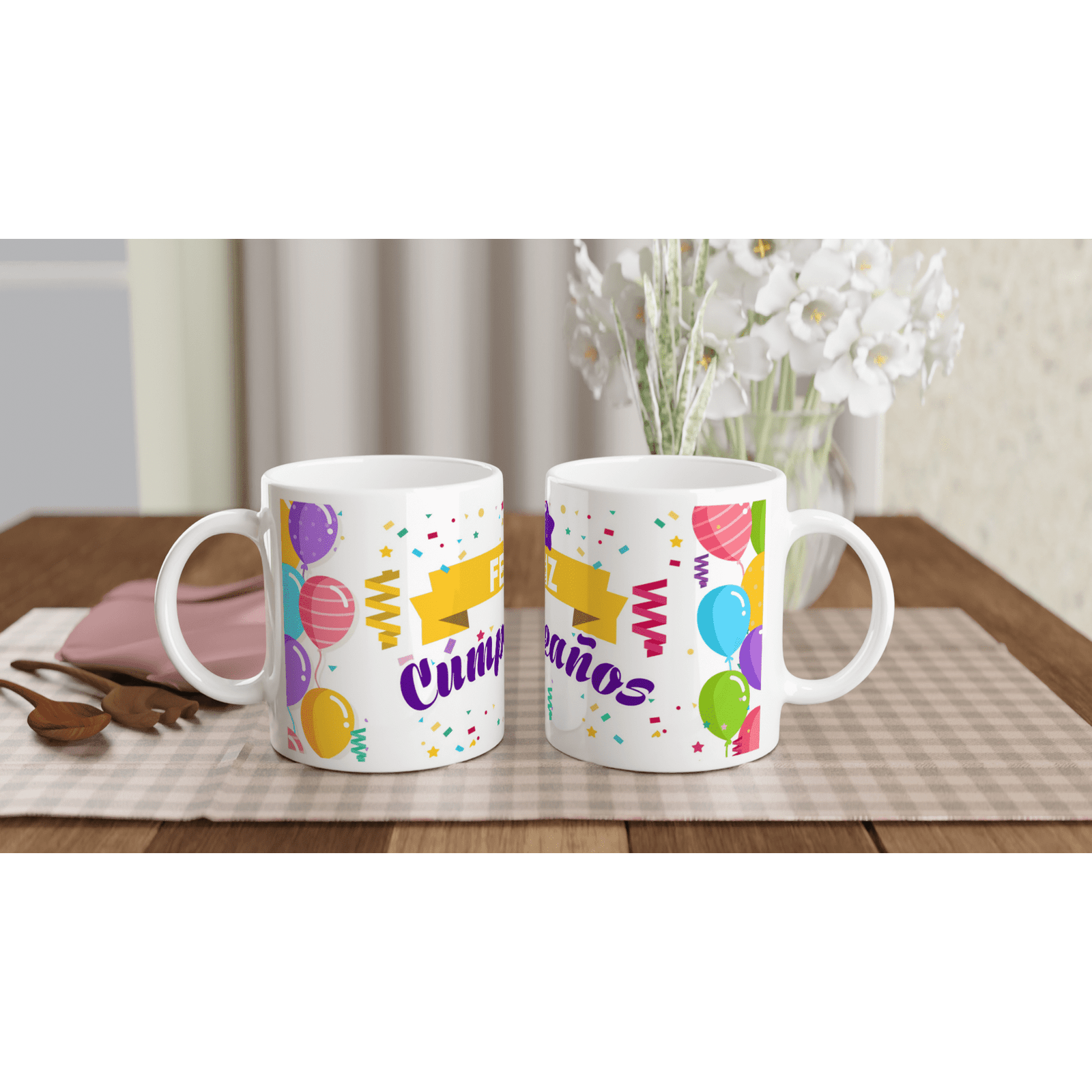 Taza de cerámica 325 ml “Feliz Cumpleaños” - Imagen 2