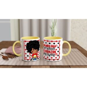 Taza de cerámica 325 ml con diseño motero y frase inspiradora