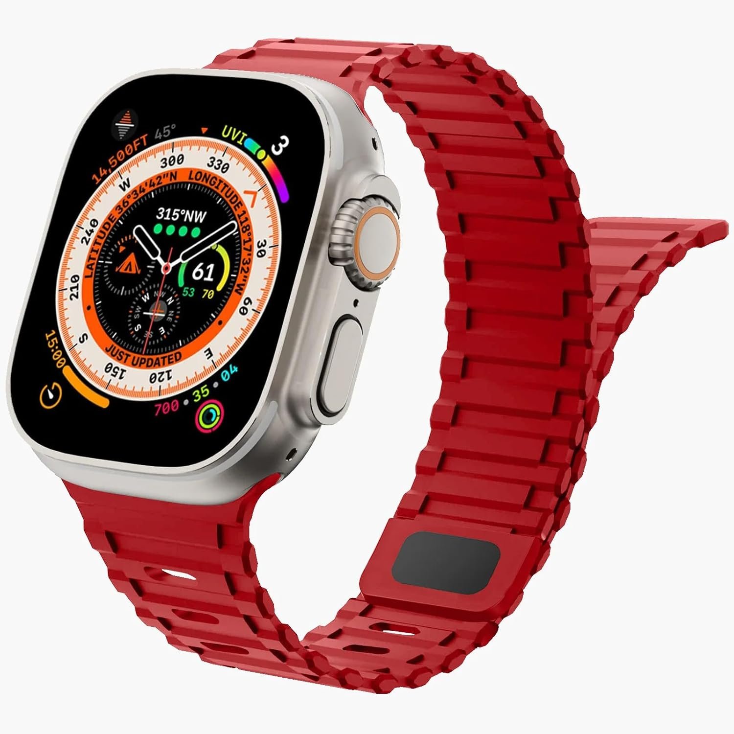 Smartwatch Ultra Pro con 2 correas ( negro + rojo )