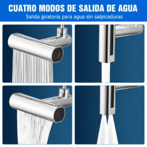 Grifo giratorio con cascada para extensión 4en1