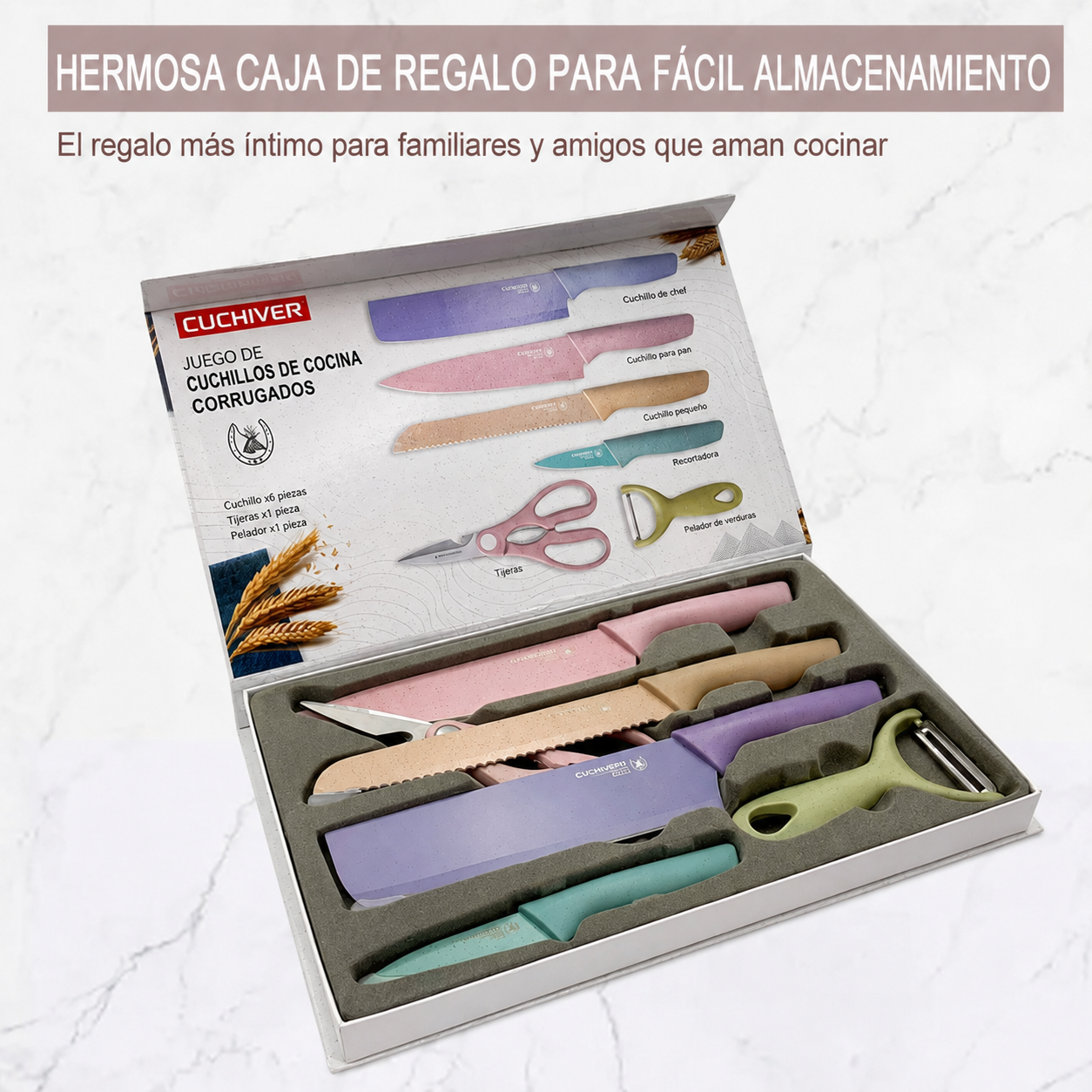 Juego de 6 cuchillos de cocina profesionales