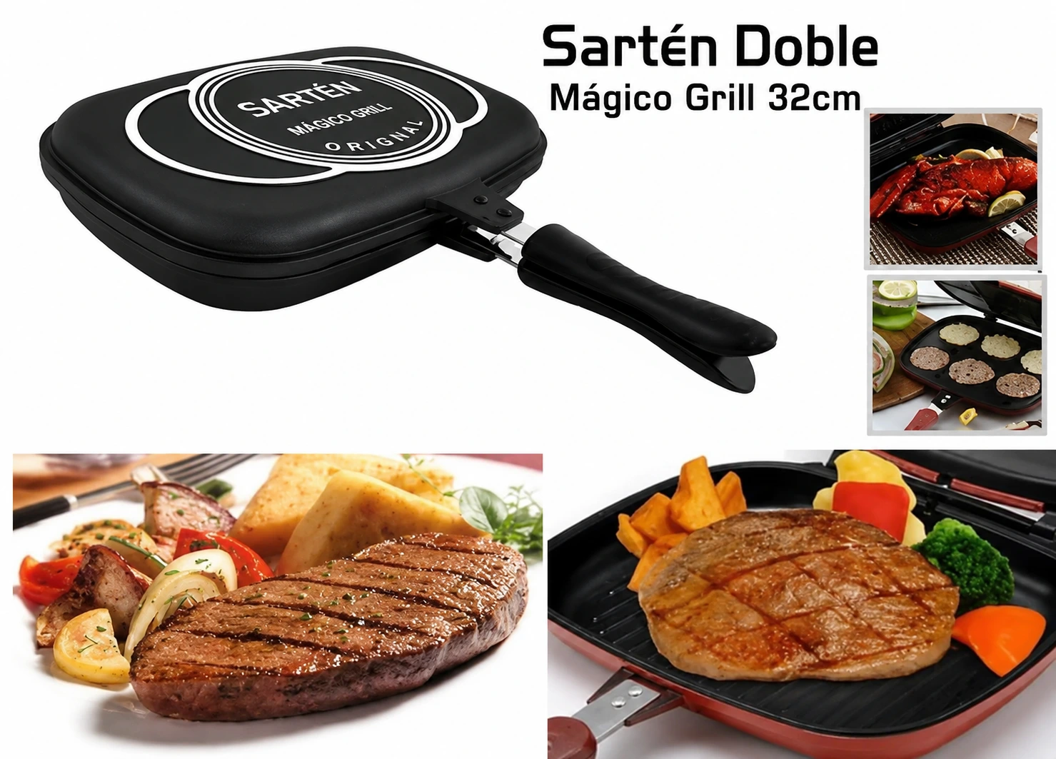 Sartén Doble Mágico Grill 32cm - Imagen 2